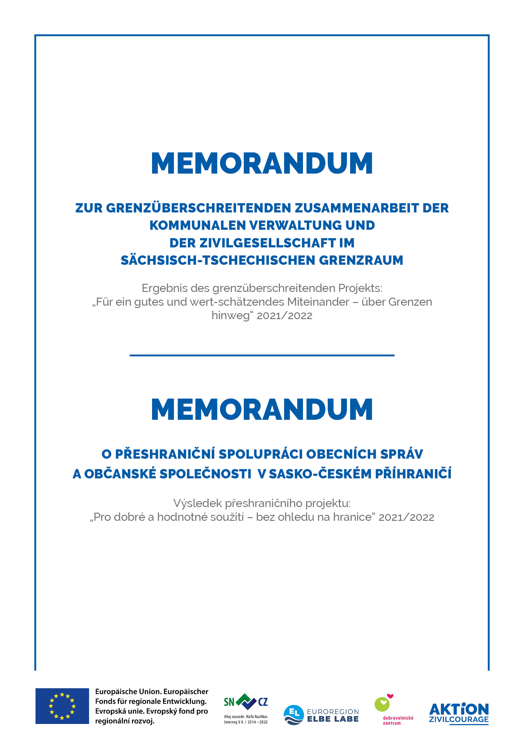 Memorandum Unterschriften